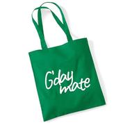 huuraa borsa della spesa G`day mate Spruch Borsa regalo Kelly Green 10 litri cotone G`day mate Spruch Presente