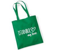 huuraa borsa della spesa Istanbul my love Borsa regalo Kelly Green 10 litri cotone Istanbul my love Presente