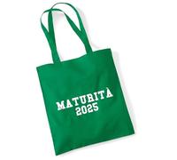 huuraa borsa della spesa Maturità 2025 Borsa regalo Kelly Green 10 litri cotone Maturità 2025 Presente