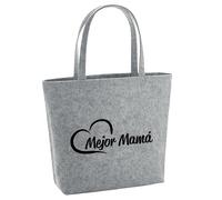 huuraa borsa della spesa Mejor Mamá Borsa shopper regalo grigia 22 litri melange feltro Mejor Mamá accessorio