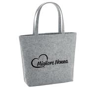 huuraa borsa della spesa Migliore Nonna Borsa shopper regalo grigia 22 litri melange feltro Migliore Nonna accessorio
