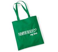 huuraa borsa della spesa Newport Beach my love Borsa regalo Kelly Green 10 litri cotone Newport Beach my love Presente