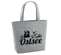 Huuraa borsa della spesa Ostsee Borsa shopper regalo grigia 22 litri melange feltro Ostsee accessorio