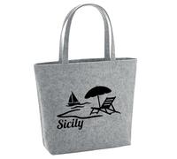 Huuraa borsa della spesa Sicily Borsa shopper regalo grigia 22 litri melange feltro Sicily accessorio