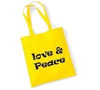 huuraa borsa di cotone Amor y Paz 70s Borsa regalo in tessuto giallo 10 litri cotone Amor y Paz 70s souvenir