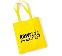 huuraa borsa di cotone Bebé Dino Borsa regalo in tessuto giallo 10 litri cotone Bebé Dino souvenir