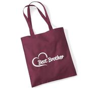huuraa borsa di cotone Best Brother Borsa regalo per la spesa in cotone bordeaux da 10 litri Best Brother Sorpresa