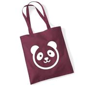 huuraa borsa di cotone cabeza de panda Borsa regalo per la spesa in cotone bordeaux da 10 litri cabeza de panda Sorpresa