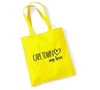 huuraa borsa di cotone Cape Town my love Borsa regalo in tessuto giallo 10 litri cotone Cape Town my love souvenir