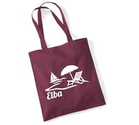 huuraa borsa di cotone Elba Italy Borsa regalo per la spesa in cotone bordeaux da 10 litri Elba Italy Sorpresa