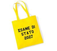 huuraa borsa di cotone Esame di Stato 2027 Borsa regalo in tessuto giallo 10 litri cotone Esame di Stato 2027 souvenir