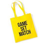 huuraa borsa di cotone Game set match Borsa regalo in tessuto giallo 10 litri cotone Game set match souvenir