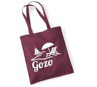 huuraa borsa di cotone Gozo Malta Borsa regalo per la spesa in cotone bordeaux da 10 litri Gozo Malta Sorpresa