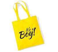 huuraa borsa di cotone It`s a Boy! Schriftzug Borsa regalo in tessuto giallo 10 litri cotone It`s a Boy! Schriftzug souvenir