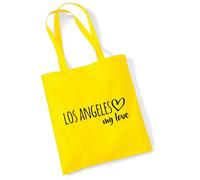 huuraa borsa di cotone Los Angeles my love Borsa regalo in tessuto giallo 10 litri cotone Los Angeles my love souvenir