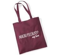huuraa borsa di cotone Machu Picchu my love Borsa regalo per la spesa in cotone bordeaux da 10 litri Machu Picchu my love Sorpresa