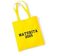 huuraa borsa di cotone Maturità 2025 Borsa regalo in tessuto giallo 10 litri cotone Maturità 2025 souvenir