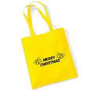 huuraa borsa di cotone Merry Christmas Glocken Borsa regalo in tessuto giallo 10 litri cotone Merry Christmas Glocken souvenir