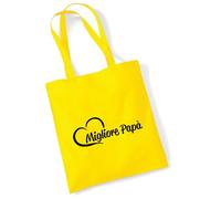 huuraa borsa di cotone Migliore Papà Borsa regalo in tessuto giallo 10 litri cotone Migliore Papà souvenir