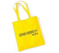 huuraa borsa di cotone Pastor alemán Borsa regalo in tessuto giallo 10 litri cotone Pastor alemán souvenir