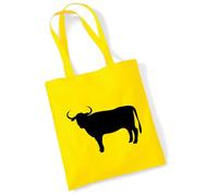 huuraa borsa di cotone Toro Borsa regalo in tessuto giallo 10 litri cotone Toro souvenir