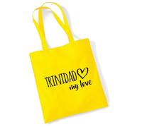 huuraa borsa di cotone Trinidad my love Borsa regalo in tessuto giallo 10 litri cotone Trinidad my love souvenir