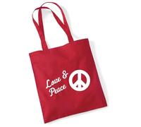 huuraa borsa di stoffa Amor y Paz Borsa regalo per la spesa classica rossa da 10 litri in cotone Amor y Paz idea regalo