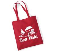 huuraa borsa di stoffa Boa Vista Cape-Verde Borsa regalo per la spesa classica rossa da 10 litri in cotone Boa Vista Cape-Verde idea regalo