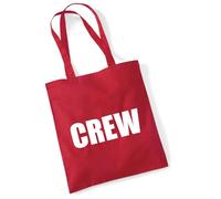 huuraa borsa di stoffa Crew Schriftzug Borsa regalo per la spesa classica rossa da 10 litri in cotone Crew Schriftzug idea regalo