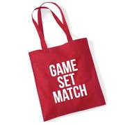 huuraa borsa di stoffa Game set match Borsa regalo per la spesa classica rossa da 10 litri in cotone Game set match idea regalo