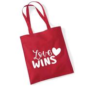 huuraa borsa di stoffa Love wins Herz Borsa regalo per la spesa classica rossa da 10 litri in cotone Love wins Herz idea regalo