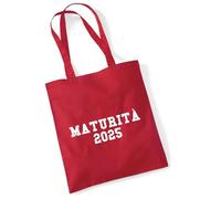 huuraa borsa di stoffa Maturità 2025 Borsa regalo per la spesa classica rossa da 10 litri in cotone Maturità 2025 idea regalo