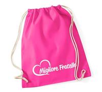 huuraa borsa Migliore Fratello Borsa regalo in tessuto fucsia 12 litri cotone Migliore Fratello Attenzione