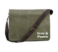 huuraa borsa per computer portatile Amor y Paz 70s Borsa a tracolla regalo verde militare 14 litri tela Amor y Paz 70s souvenir