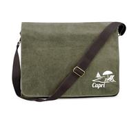 Huuraa borsa per computer portatile Capri Borsa a tracolla regalo verde militare 14 litri tela Capri souvenir