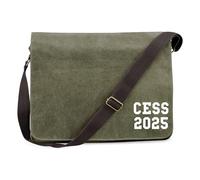 huuraa borsa per computer portatile CESS 2025 Borsa a tracolla regalo verde militare 14 litri tela CESS 2025 souvenir