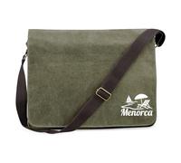 Huuraa borsa per computer portatile Menorca Borsa a tracolla regalo verde militare 14 litri tela Menorca souvenir