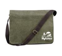 Huuraa borsa per computer portatile Mykonos Borsa a tracolla regalo verde militare 14 litri tela Mykonos souvenir