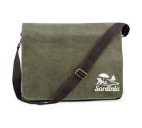 Huuraa borsa per computer portatile Sardinia Borsa a tracolla regalo verde militare 14 litri tela Sardinia souvenir