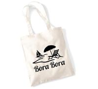 huuraa borsa per il trasporto Bora Bora French-Polynesia Borsa regalo in tessuto naturale 10 litri cotone Bora Bora French-Polynesia accessorio