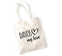 huuraa borsa per il trasporto Davos my love Borsa regalo in tessuto naturale 10 litri cotone Davos my love accessorio