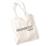 huuraa borsa per il trasporto French Polynesia my love Borsa regalo in tessuto naturale 10 litri cotone French Polynesia my love accessorio