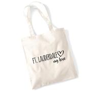 huuraa borsa per il trasporto Ft. Lauderdale my love Borsa regalo in tessuto naturale 10 litri cotone Ft. Lauderdale my love accessorio