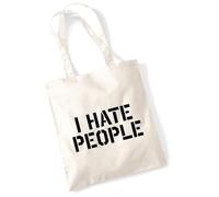 huuraa borsa per il trasporto I HATE PEOPLE Borsa regalo in tessuto naturale 10 litri cotone I HATE PEOPLE accessorio