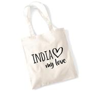 huuraa borsa per il trasporto India my love Borsa regalo in tessuto naturale 10 litri cotone India my love accessorio