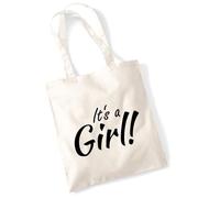 huuraa borsa per il trasporto It`s a Girl! Schriftzug Borsa regalo in tessuto naturale 10 litri cotone It`s a Girl! Schriftzug accessorio