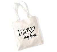 huuraa borsa per il trasporto Italy my love Borsa regalo in tessuto naturale 10 litri cotone Italy my love accessorio