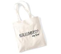 huuraa borsa per il trasporto Kuala Lumpur my love Borsa regalo in tessuto naturale 10 litri cotone Kuala Lumpur my love accessorio