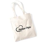 huuraa borsa per il trasporto Meilleur Papa Borsa regalo in tessuto naturale 10 litri cotone Meilleur Papa accessorio