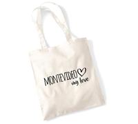 huuraa borsa per il trasporto Montevideo my love Borsa regalo in tessuto naturale 10 litri cotone Montevideo my love accessorio